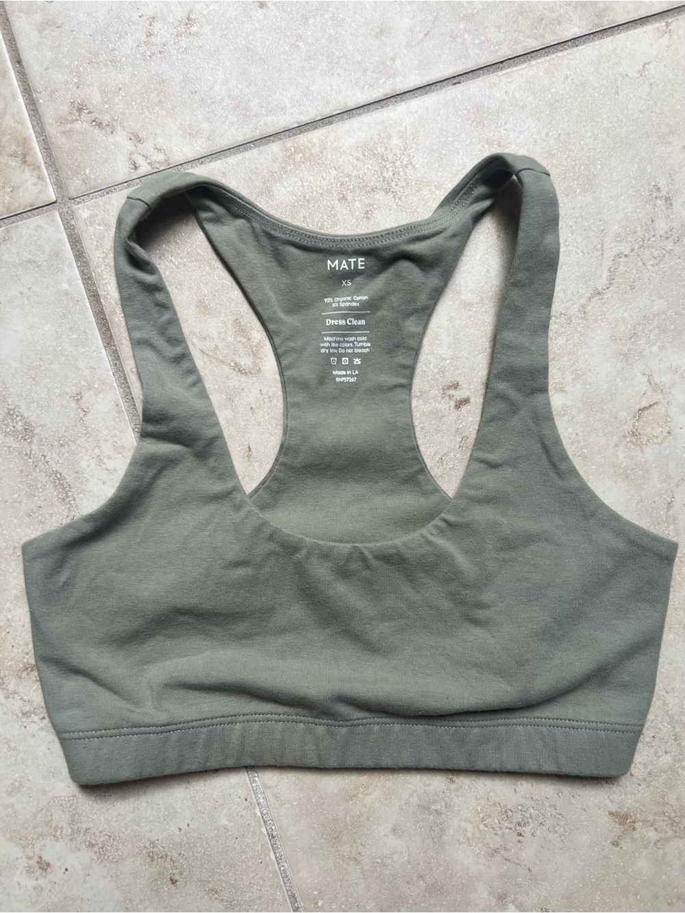 ‼️NWOT: MATE The Label Sage Green Sports Bra - XS